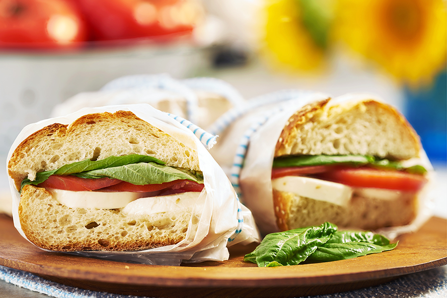 Caprese Sandwiches with Mozzarella, Tomato and Basil